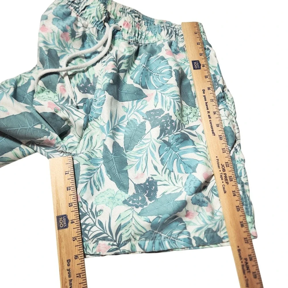 Unitop Swim Trunks sz 34 Mens Hawaiian Aloha Blue White Tropical Aloha Surf 34x6